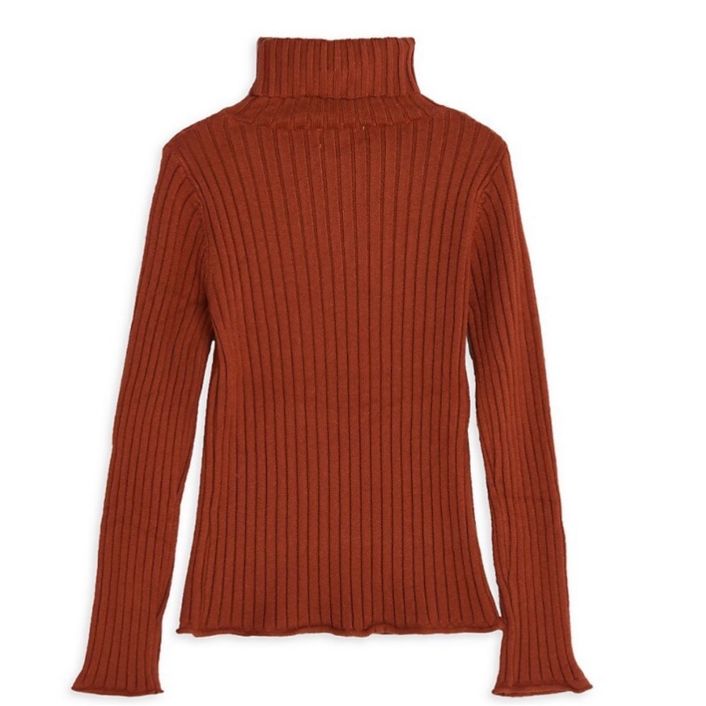 Mini Molly Girl’s Ripped Turtleneck Sweater Size 12 Color Rust